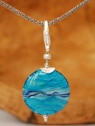 Anhnger Button aqua 2